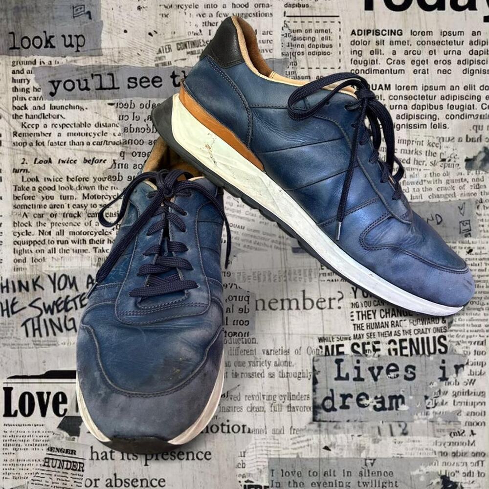 Allen Edmonds Lawson Navy Blue Sneakers Mens SZ 11